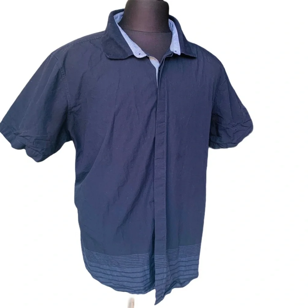 Ryan Seacrest Mens Dash Print Button Up Shirt - Picture 4 of 4